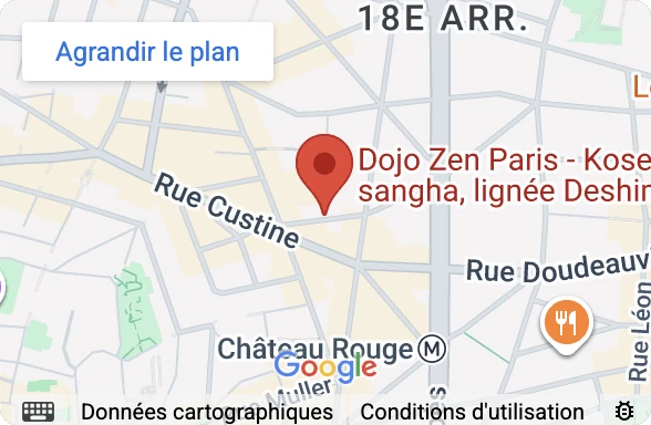 Carte statique du dojo Zen Paris